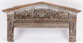 CARVED PINE WINDOW PEDIMENT, 1