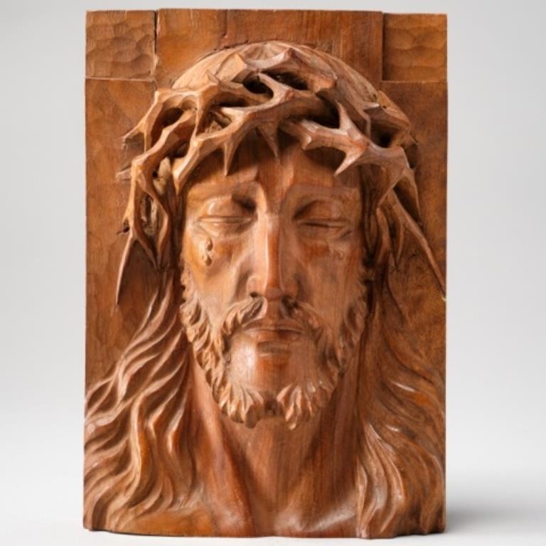 CARVED PLAQUE OF CHRISTA carved
