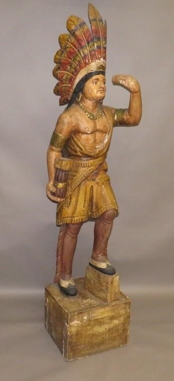 CARVED & POLYCHROME PAINTED CIGAR