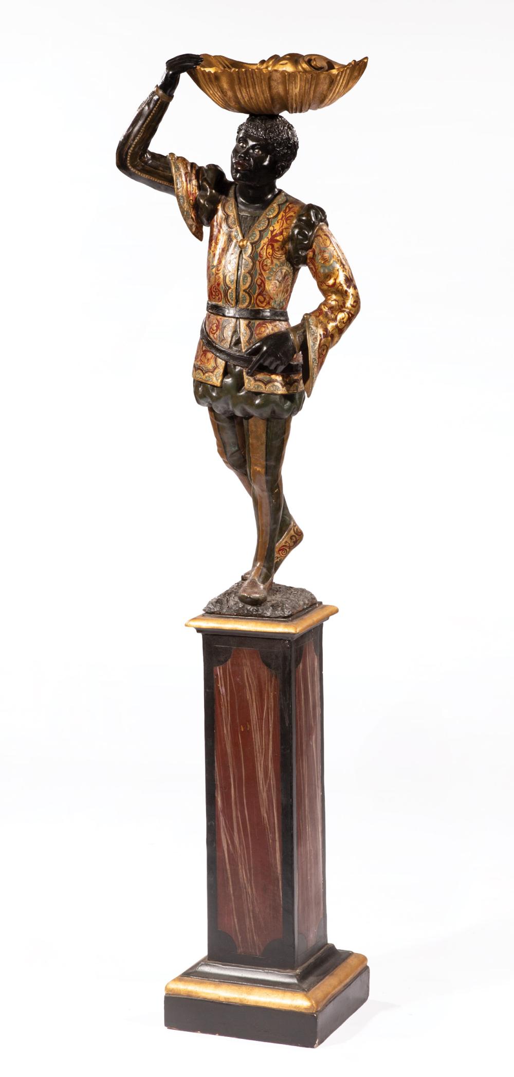 CARVED POLYCHROME, PARCEL GILT