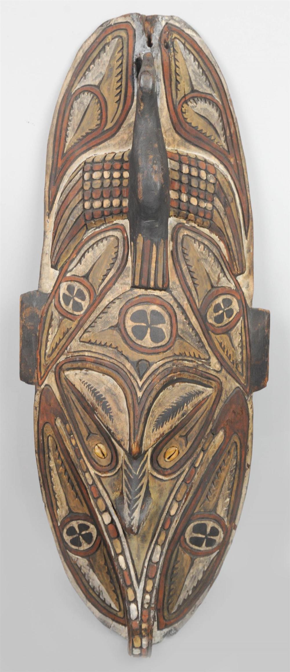 CARVED POLYCHROME WOOD MASK, NEW
