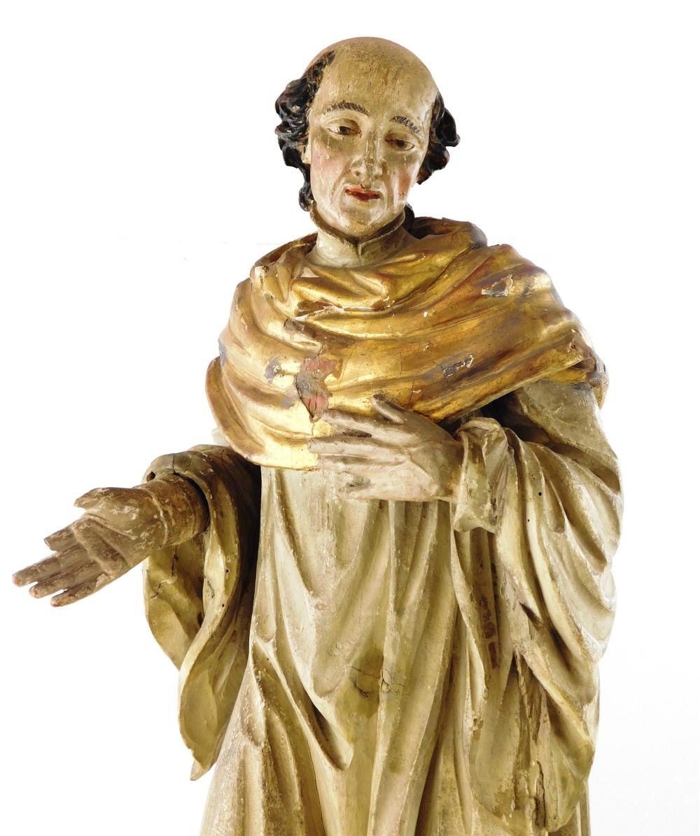 CARVED POLYCHROME WOOD SCULPTURE OF