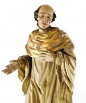 CARVED POLYCHROME WOOD SCULPTU