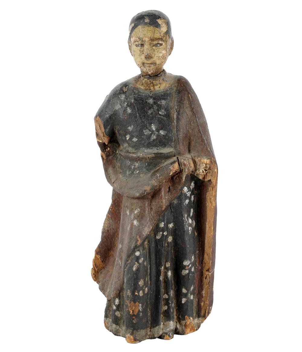 CARVED POLYCHROMED WOOD SANTO