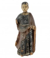 CARVED POLYCHROMED WOOD SANTO