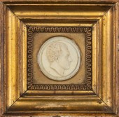 CARVED PORTRAIT MEDALLION LATE