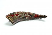 CARVED POWDER HORN.  Virginia