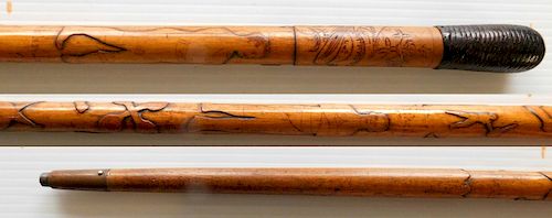 CARVED 'PUGILISTS' FOLK ART