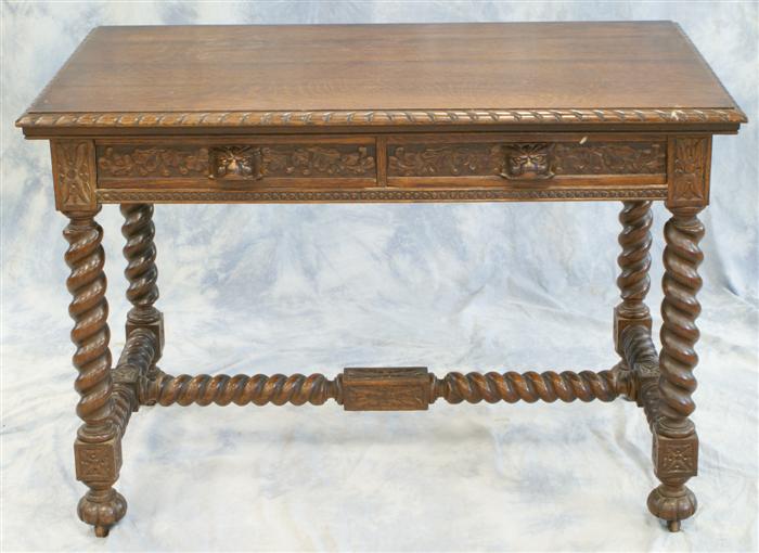 Carved quartered oak Victorian