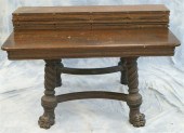 Carved quartered oak Victorian