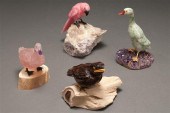 Carved quartz duck, carved har