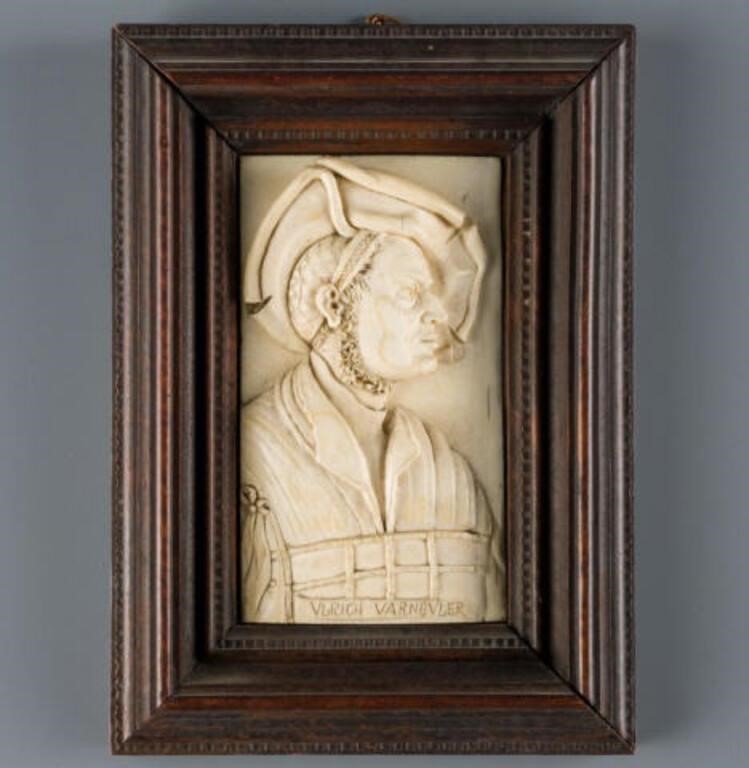 CARVED RELIEF PORTRAIT OF SWISS