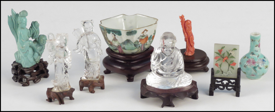 CARVED ROCK CRYSTAL BUDDHA.