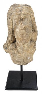 CARVED ROMANESQUE LIMESTONE HE