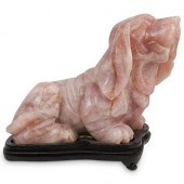 CARVED ROSE QUARTZ DOGDESCRIPT