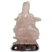 CARVED ROSE QUARTZ GUAN YIN FI