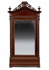 CARVED ROSEWOOD ARMOIRE, ATTR.