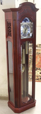CARVED ROSEWOOD CASED GRANDFAT