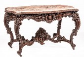 CARVED ROSEWOOD CENTER TABLE,