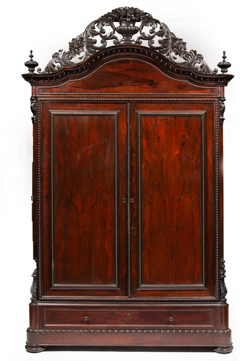 CARVED ROSEWOOD DOUBLE DOOR