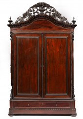 CARVED ROSEWOOD DOUBLE DOOR AR