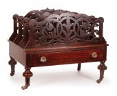 CARVED ROSEWOOD-GRAINED CANTER