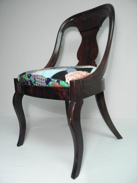 Carved Rosewood side chair with a