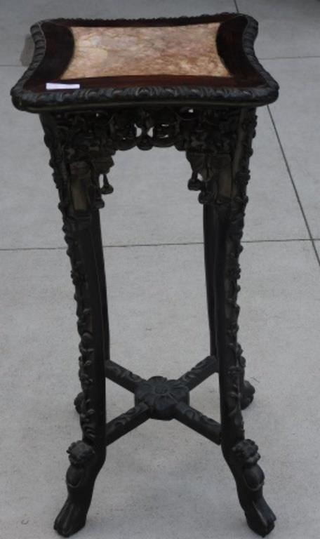 CARVED ROSEWOOD TABLE, 19TH C.,