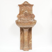 CARVED ROUGE ROYALE MARBLE FOU