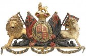 CARVED ROYAL COAT OF ARMS OF T