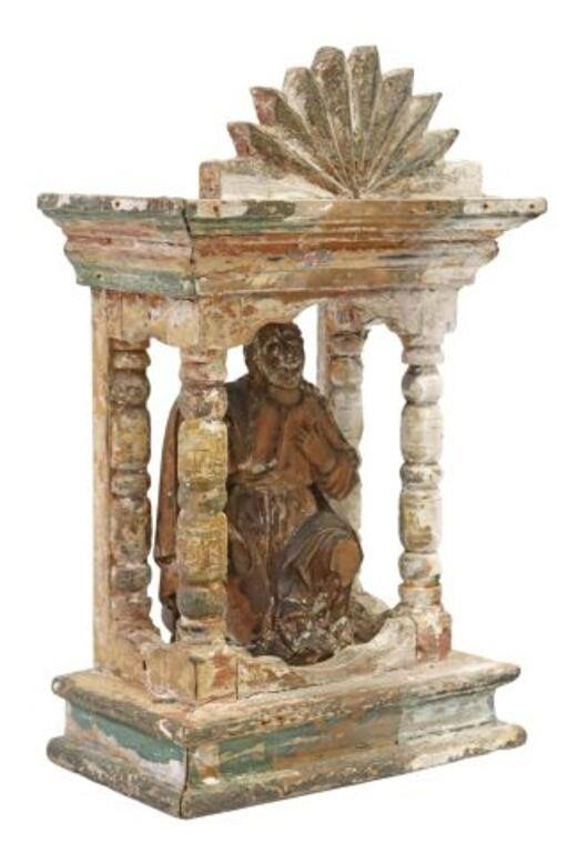 CARVED SANTO ALTAR FIGURE MARY