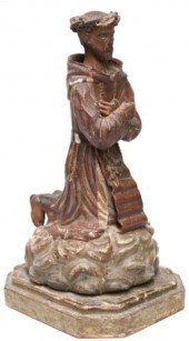 CARVED SANTO ALTAR FIGURE SAN
