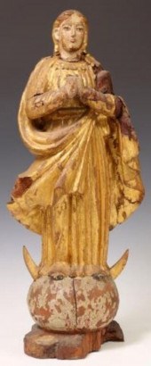 CARVED SANTO MADONNA IMMACULAT