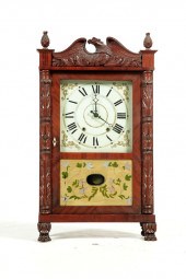CARVED SHELF CLOCK.  Atkins an