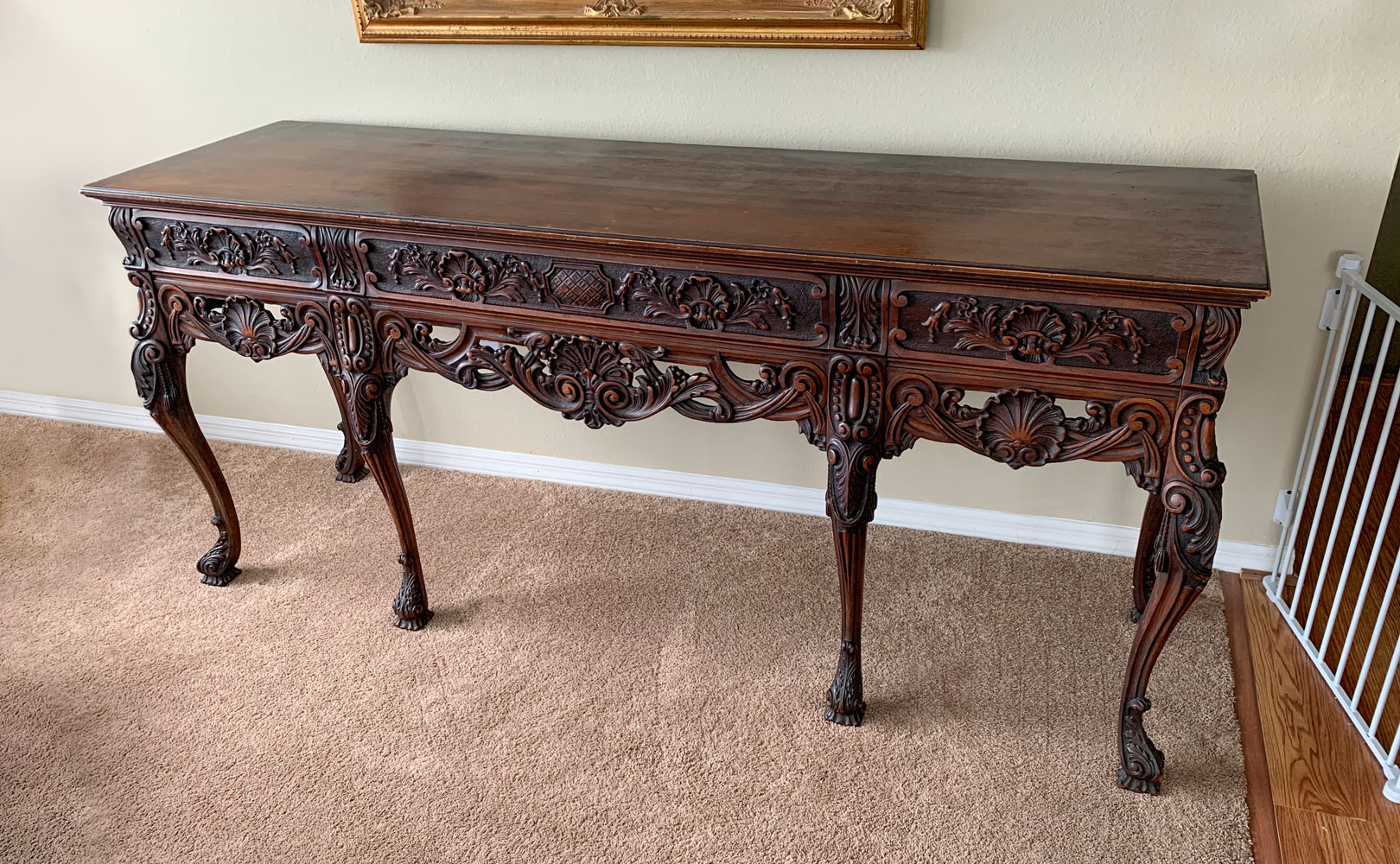 CARVED SIDEBOARD/HUNT BOARD: