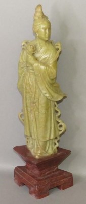 CARVED SOAPSTONE BIJIN FIGURIN