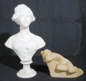 CARVED SOAPSTONE BUST OF A WOM