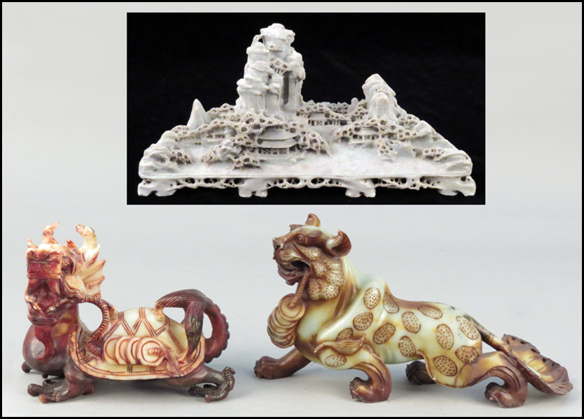 CARVED SOAPSTONE MOUNTAIN. Together