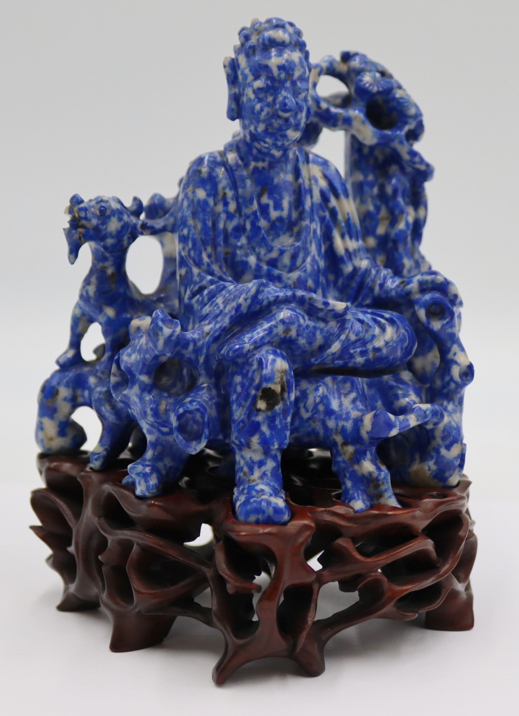 CARVED SODALITE FIGURAL GROUPING OF