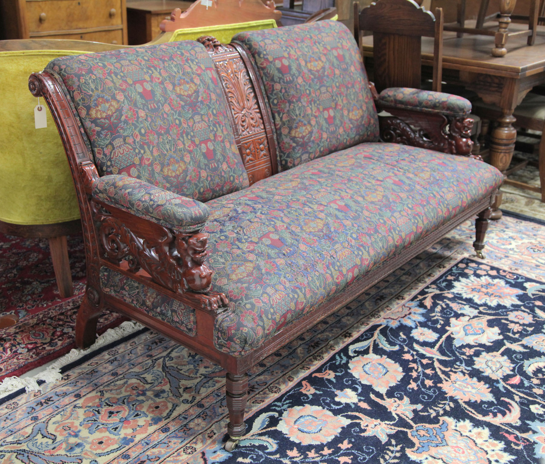 CARVED SOFA.  American  late 19th