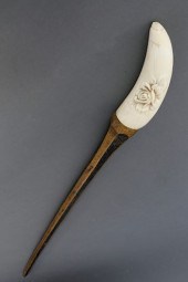 CARVED SPERM WHALE TOOTH WALKI