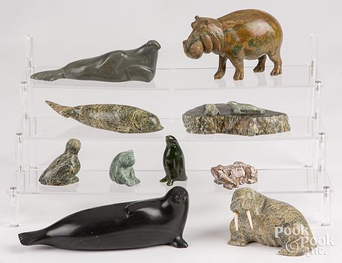 CARVED STONE ANIMALS INCLUDING