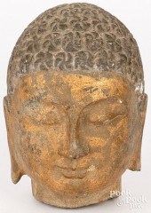CARVED STONE BUDDHA HEADCarved