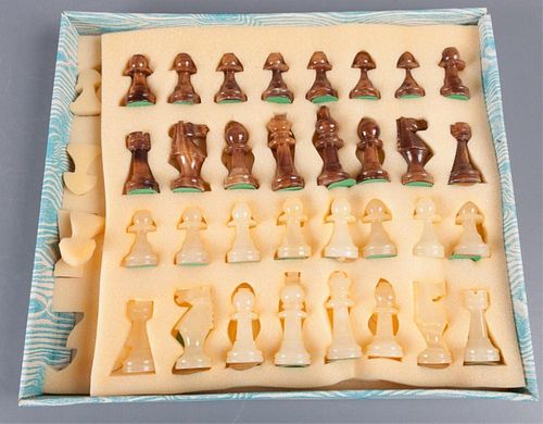 CARVED STONE CHESS SETCarved