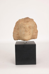 CARVED STONE EGYPTIAN BUST ON