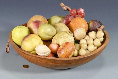 CARVED STONE FRUIT WITH