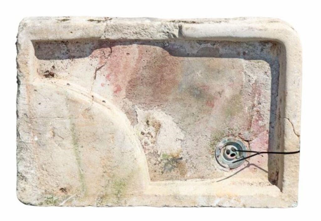 CARVED STONE GARDEN SINK BASIN WITH