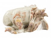 CARVED STONE MANATEE FIGURECar