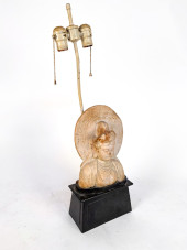 CARVED STONE QUAN-YIN TABLE LA