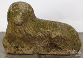 CARVED STONE RECUMBENT LAMB, 1